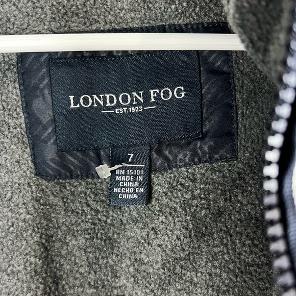 London Fog Boys' Fleece-Lined Hooded Jacket - Navy - Size 7 - Picture 6 of 10